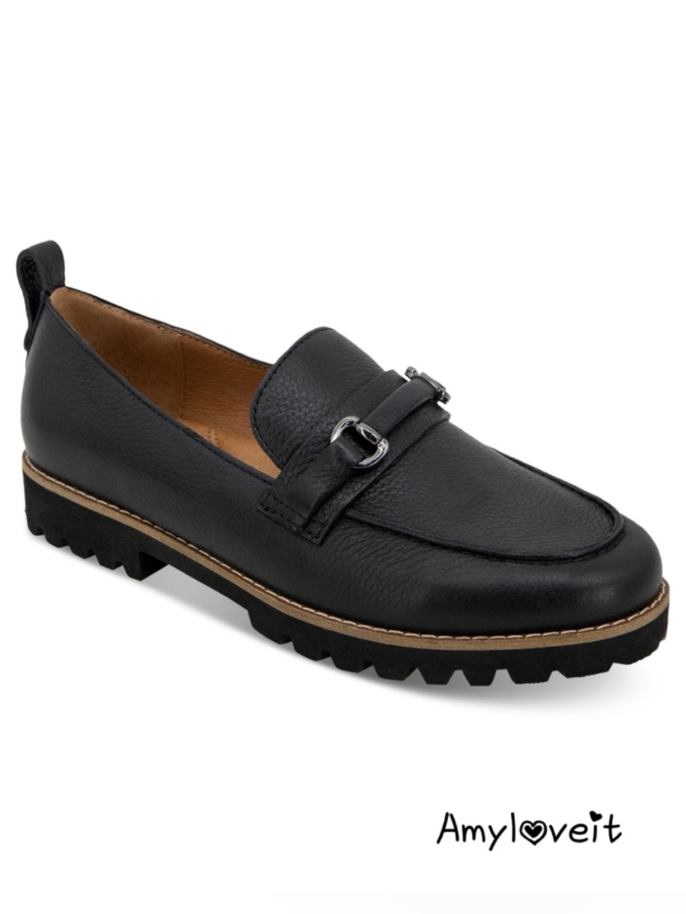 Gentle Souls Eugene Lug Bit Buckle Loafer Flats New #98